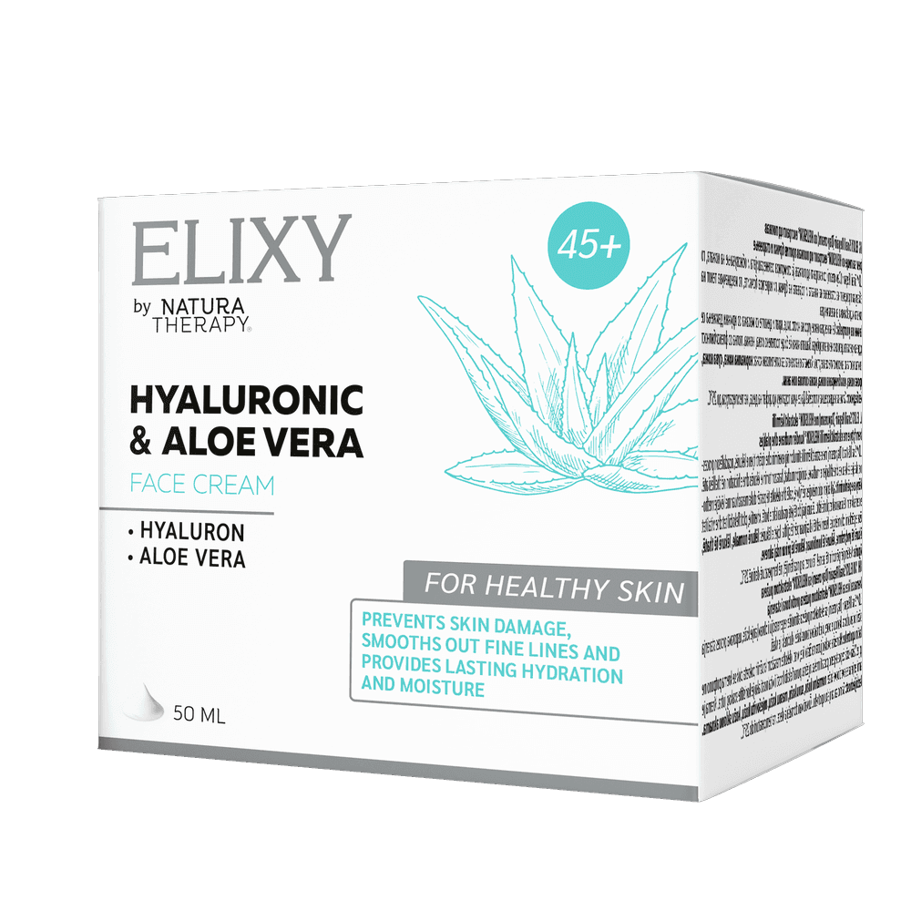ELIXY Hyaluronic & Aloe Vera 45+ — дневен крем за лице с хиалуронова киселина – лице | NaturaTherapy – натурални хранителни добавки
