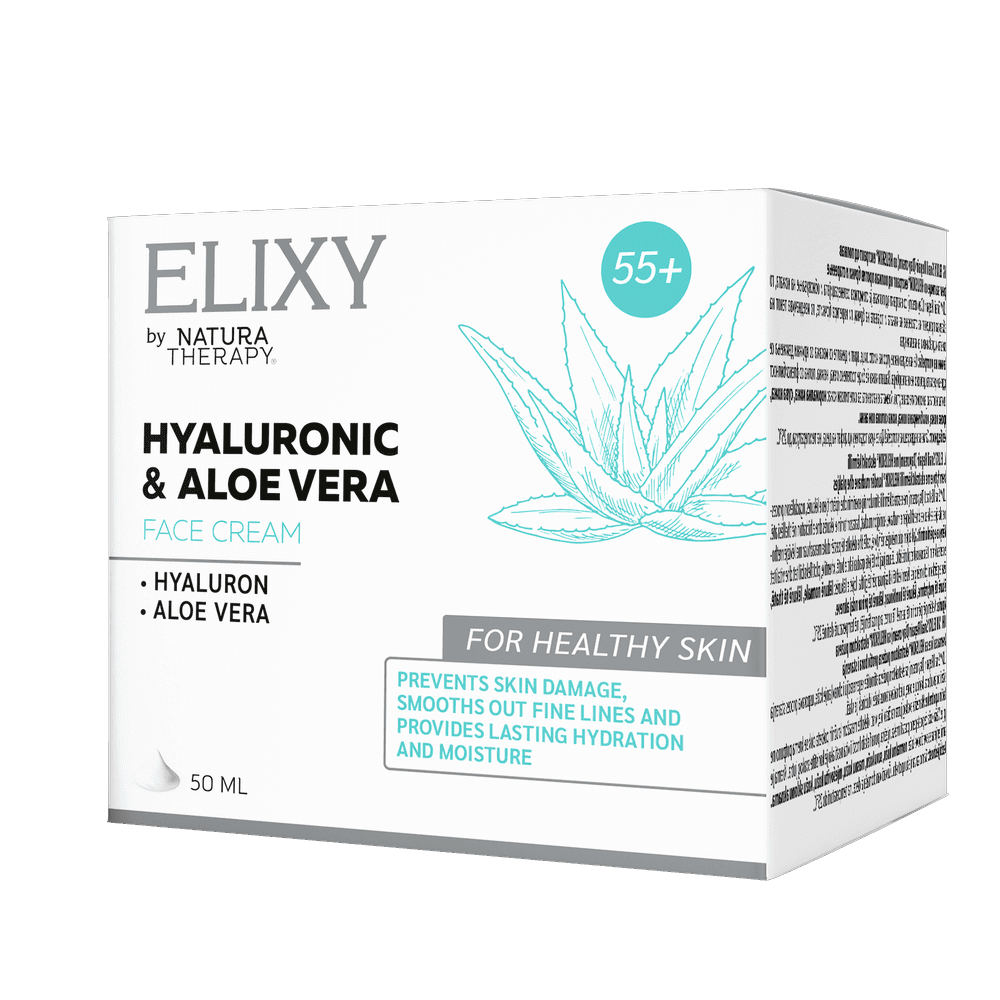 ELIXY Hyaluronic & Aloe Vera 55+ — дневен крем за лице с хиалуронова киселина – лице | NaturaTherapy – натурални хранителни добавки