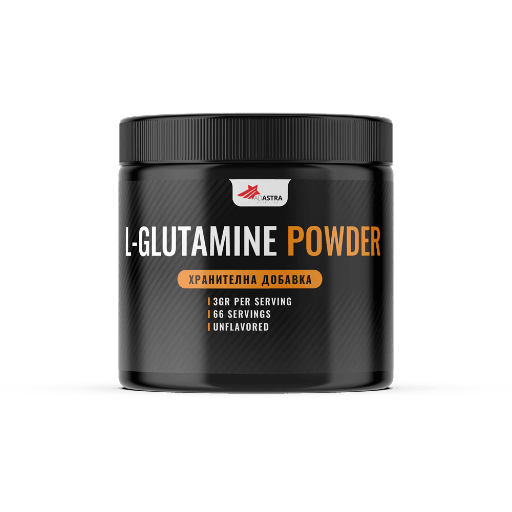 L-GLUTAMINE - хранителна добавка на прах с аминокиселината глутамин, която е предназначена за поддържане и синтез на протеини в мускулите и възстановяване на мускулите – поддържане | NaturaTherapy – натурални добавки от България
