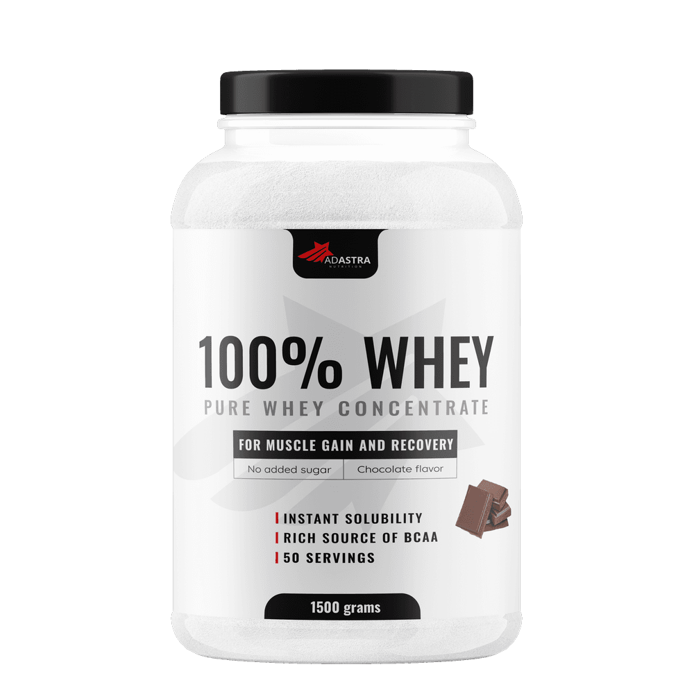 100% WHEY Protein 1500 g — суроватъчен протеин на прах в два вкуса — Шоколад – 100% | NaturaTherapy – натурални хранителни добавки